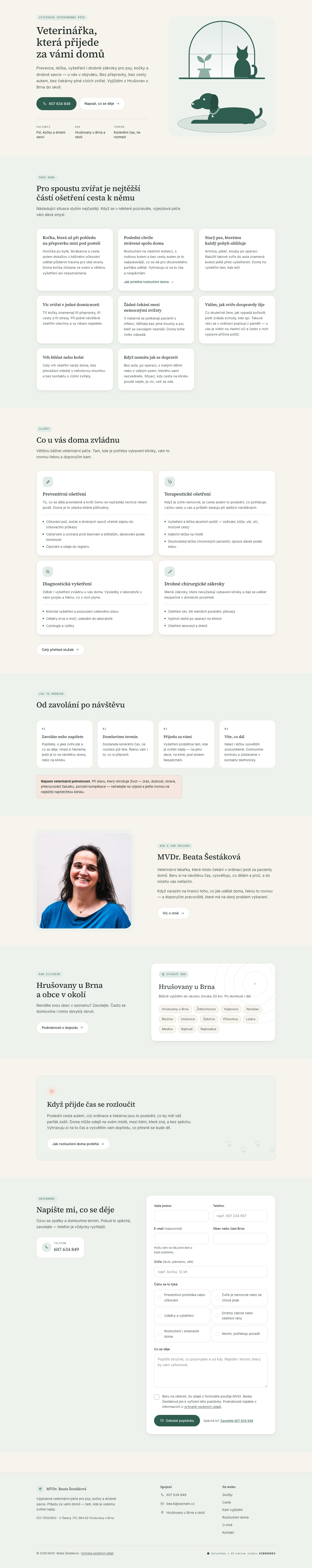 MVDr. Beata Šestáková — veterinářka do domu